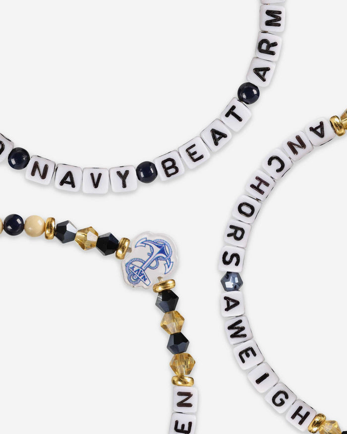 Navy Midshipmen 3 Pack Friendship Bracelet FOCO - FOCO.com