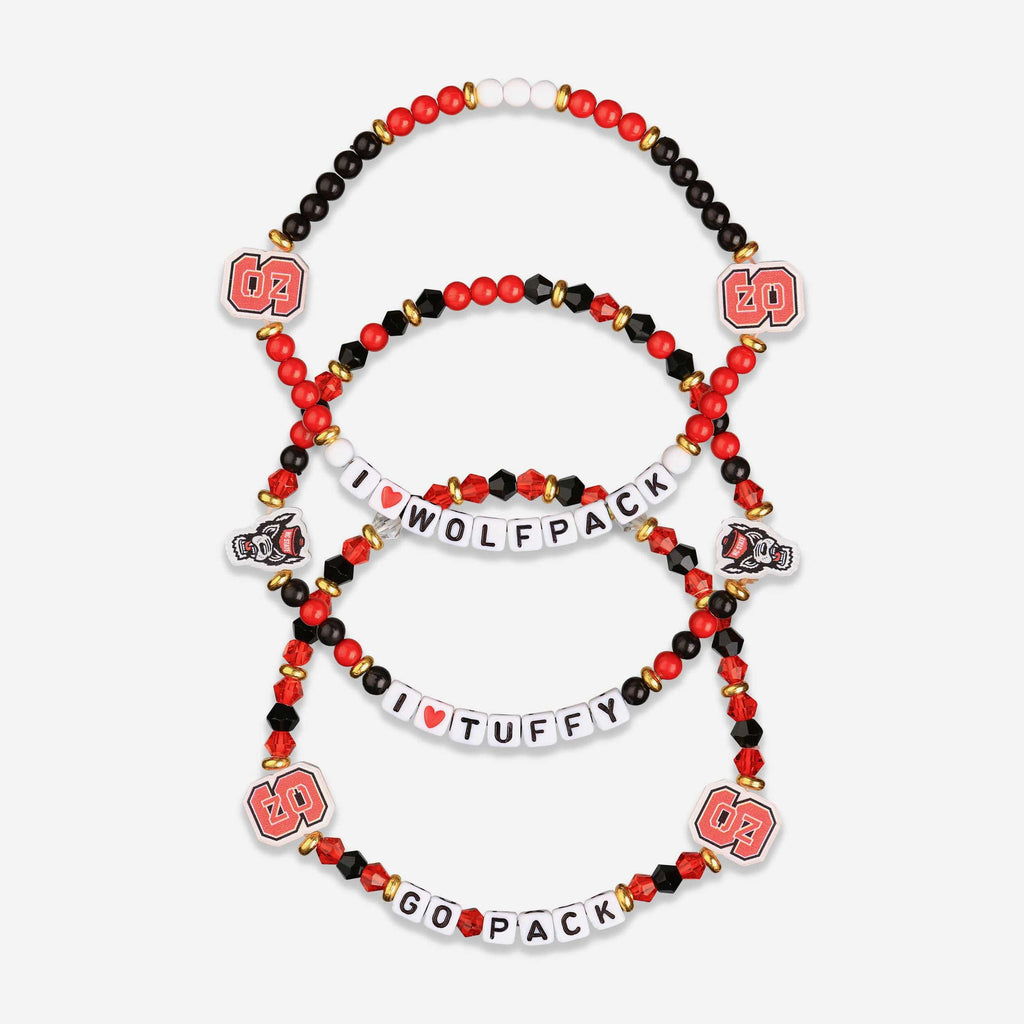 NC State Wolfpack 3 Pack Friendship Bracelet FOCO - FOCO.com