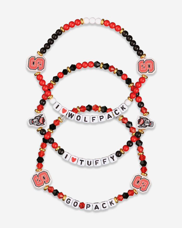 NC State Wolfpack 3 Pack Friendship Bracelet FOCO - FOCO.com