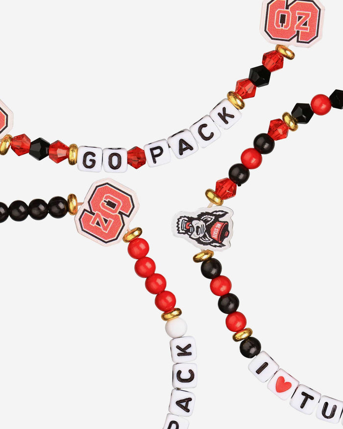 NC State Wolfpack 3 Pack Friendship Bracelet FOCO - FOCO.com