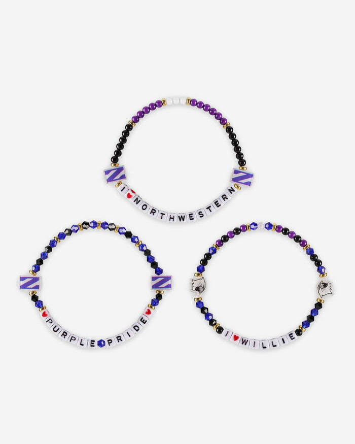 Northwestern Wildcats 3 Pack Friendship Bracelet FOCO - FOCO.com