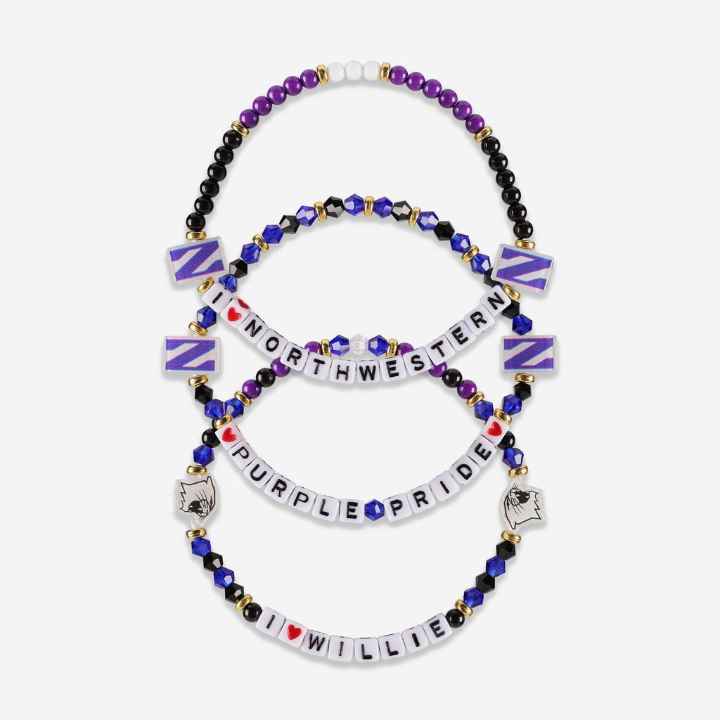 Northwestern Wildcats 3 Pack Friendship Bracelet FOCO - FOCO.com