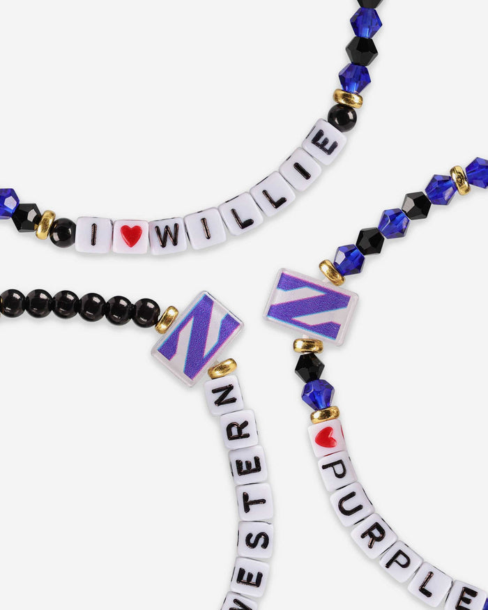 Northwestern Wildcats 3 Pack Friendship Bracelet FOCO - FOCO.com