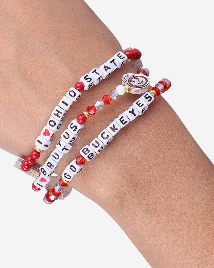 Ohio State Buckeyes 3 Pack Friendship Bracelet FOCO - FOCO.com