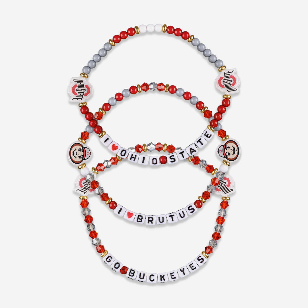 Ohio State Buckeyes 3 Pack Friendship Bracelet FOCO - FOCO.com