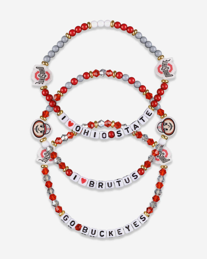 Ohio State Buckeyes 3 Pack Friendship Bracelet FOCO - FOCO.com