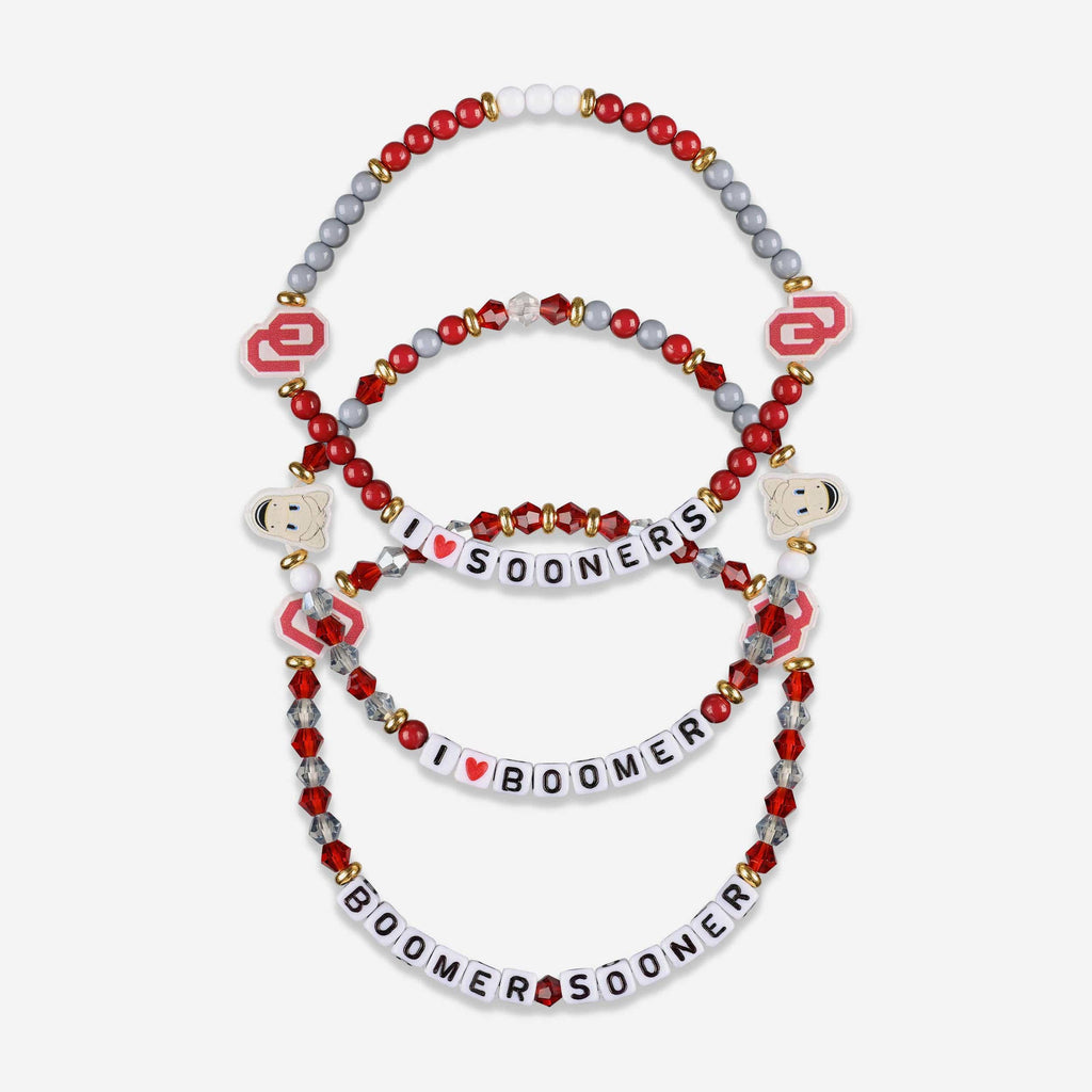 Oklahoma Sooners 3 Pack Friendship Bracelet FOCO - FOCO.com