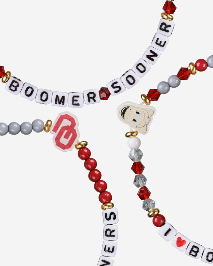 Oklahoma Sooners 3 Pack Friendship Bracelet FOCO - FOCO.com