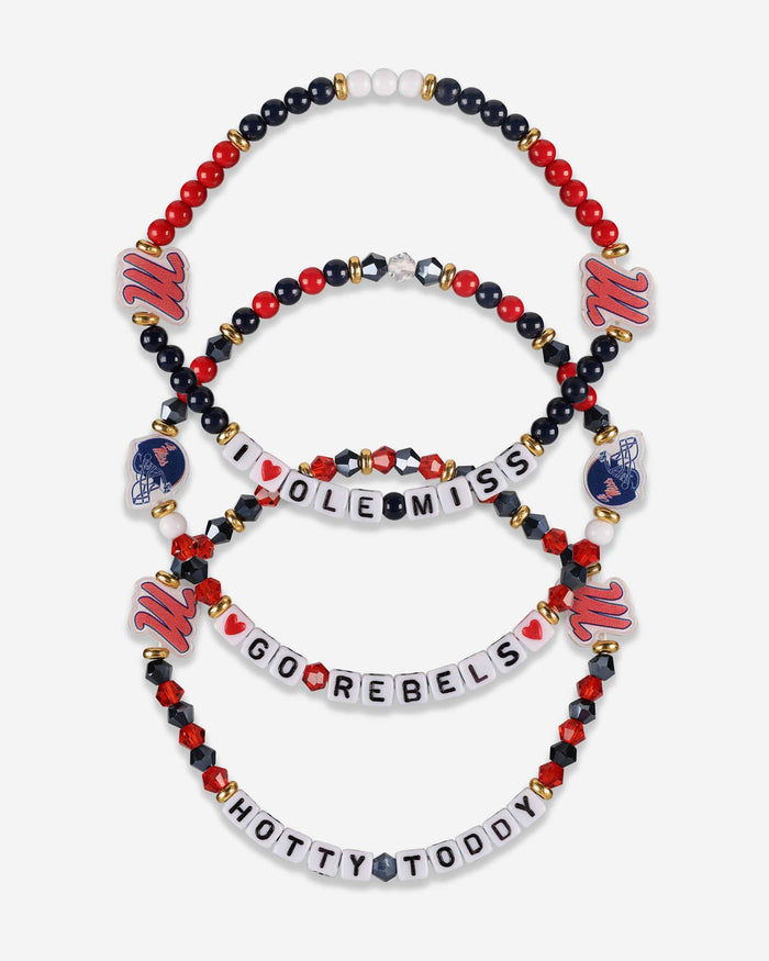 Ole Miss Rebels 3 Pack Friendship Bracelet FOCO - FOCO.com