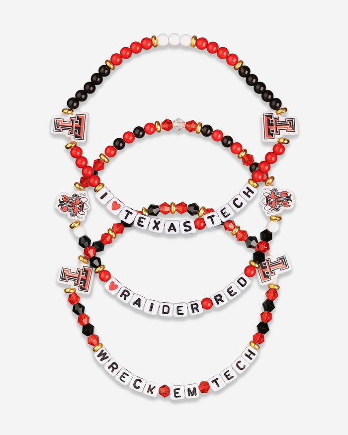 Texas Tech Red Raiders 3 Pack Friendship Bracelet FOCO - FOCO.com