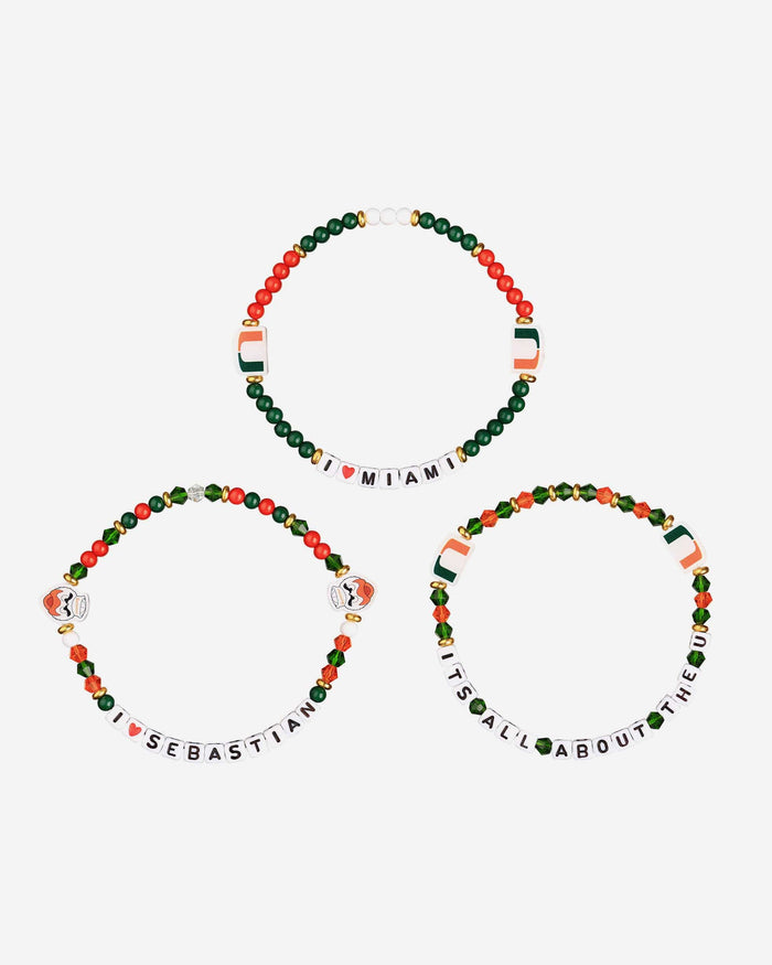 Miami Hurricanes 3 Pack Friendship Bracelet FOCO - FOCO.com