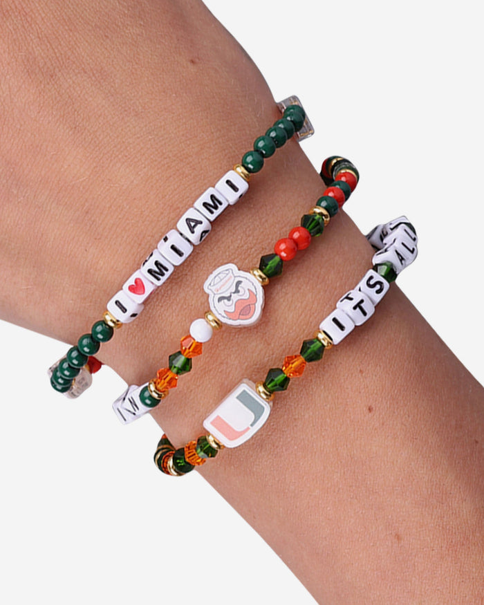 Miami Hurricanes 3 Pack Friendship Bracelet FOCO - FOCO.com