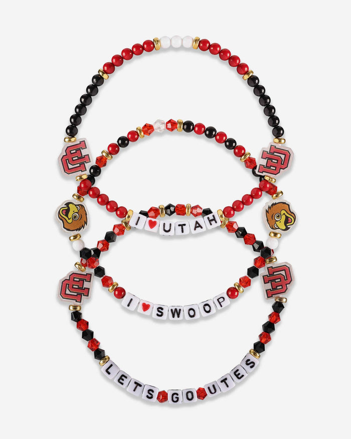 Utah Utes 3 Pack Friendship Bracelet FOCO - FOCO.com