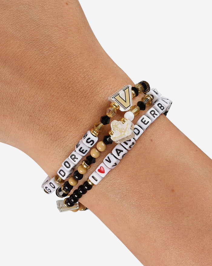 Vanderbilt Commodores 3 Pack Friendship Bracelet FOCO - FOCO.com