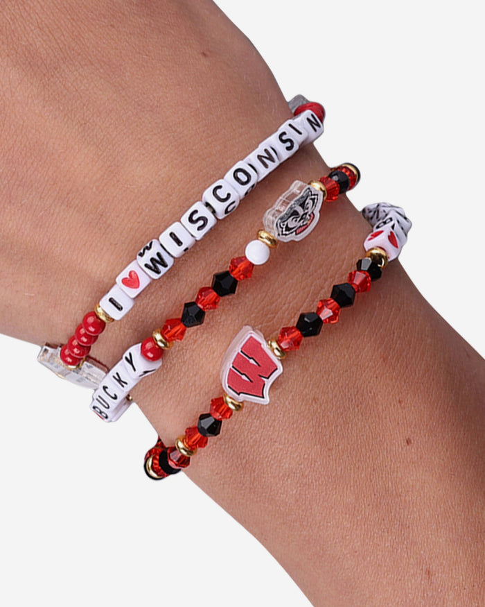 Wisconsin Badgers 3 Pack Friendship Bracelet FOCO - FOCO.com