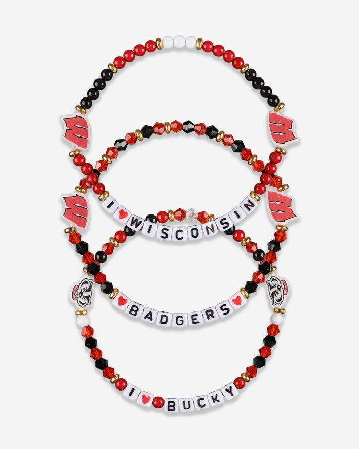 Wisconsin Badgers 3 Pack Friendship Bracelet FOCO - FOCO.com