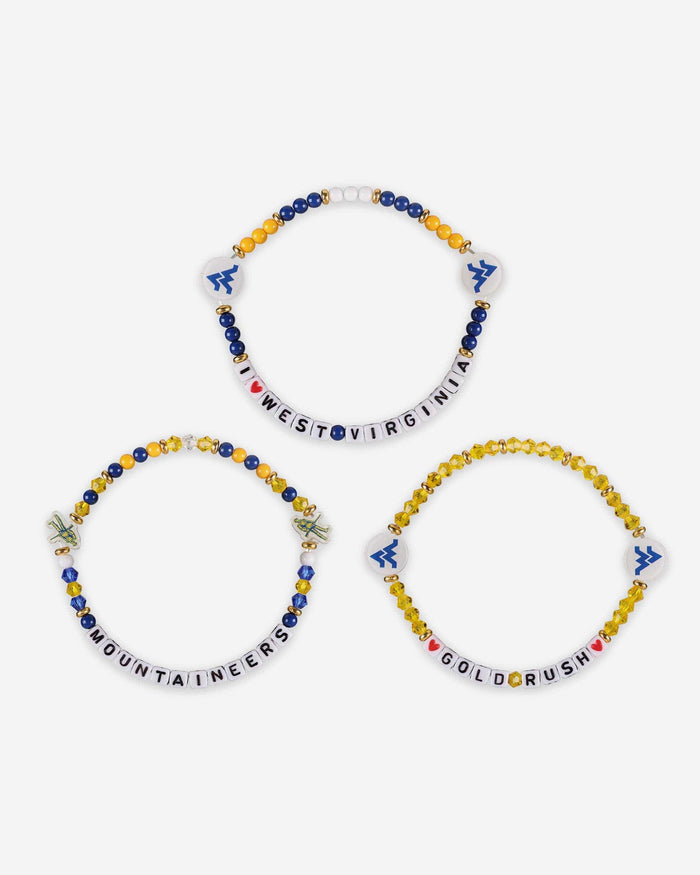 West Virginia Mountaineers 3 Pack Friendship Bracelet FOCO - FOCO.com