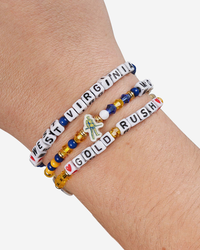 West Virginia Mountaineers 3 Pack Friendship Bracelet FOCO - FOCO.com