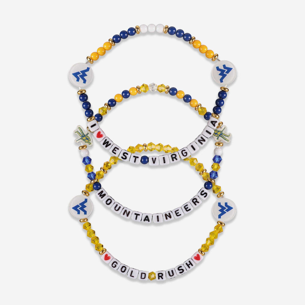 West Virginia Mountaineers 3 Pack Friendship Bracelet FOCO - FOCO.com