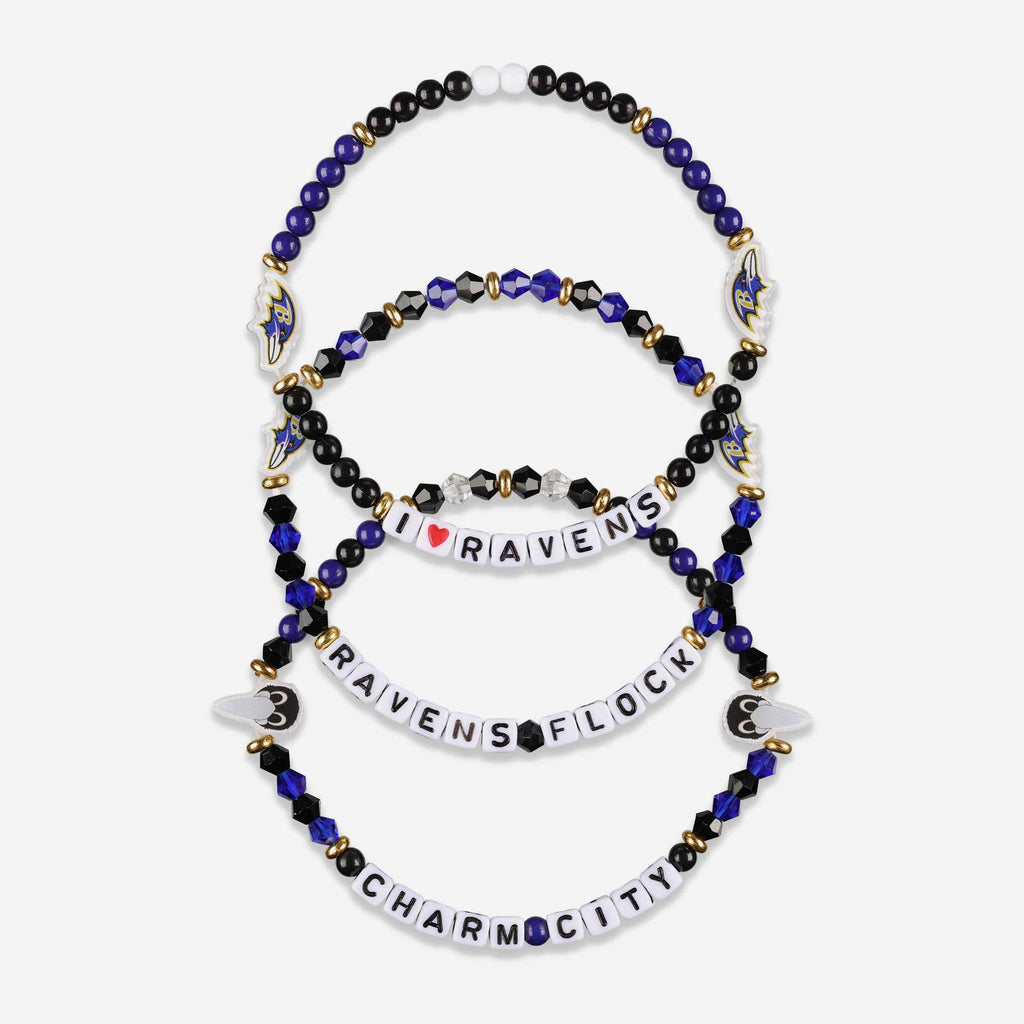 Baltimore Ravens 3 Pack Friendship Bracelet FOCO - FOCO.com