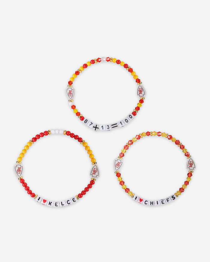 Travis Kelce Kansas City Chiefs 3 Pack Player Friendship Bracelet FOCO - FOCO.com