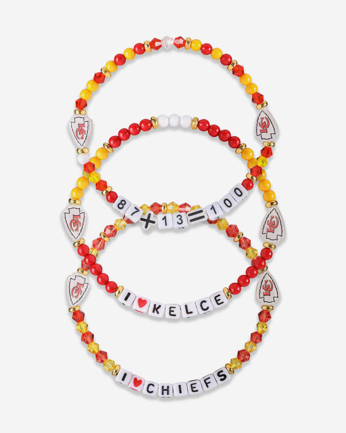 Travis Kelce Kansas City Chiefs 3 Pack Player Friendship Bracelet FOCO - FOCO.com