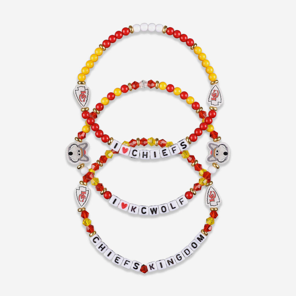 Kansas City Chiefs 3 Pack Friendship Bracelet FOCO - FOCO.com