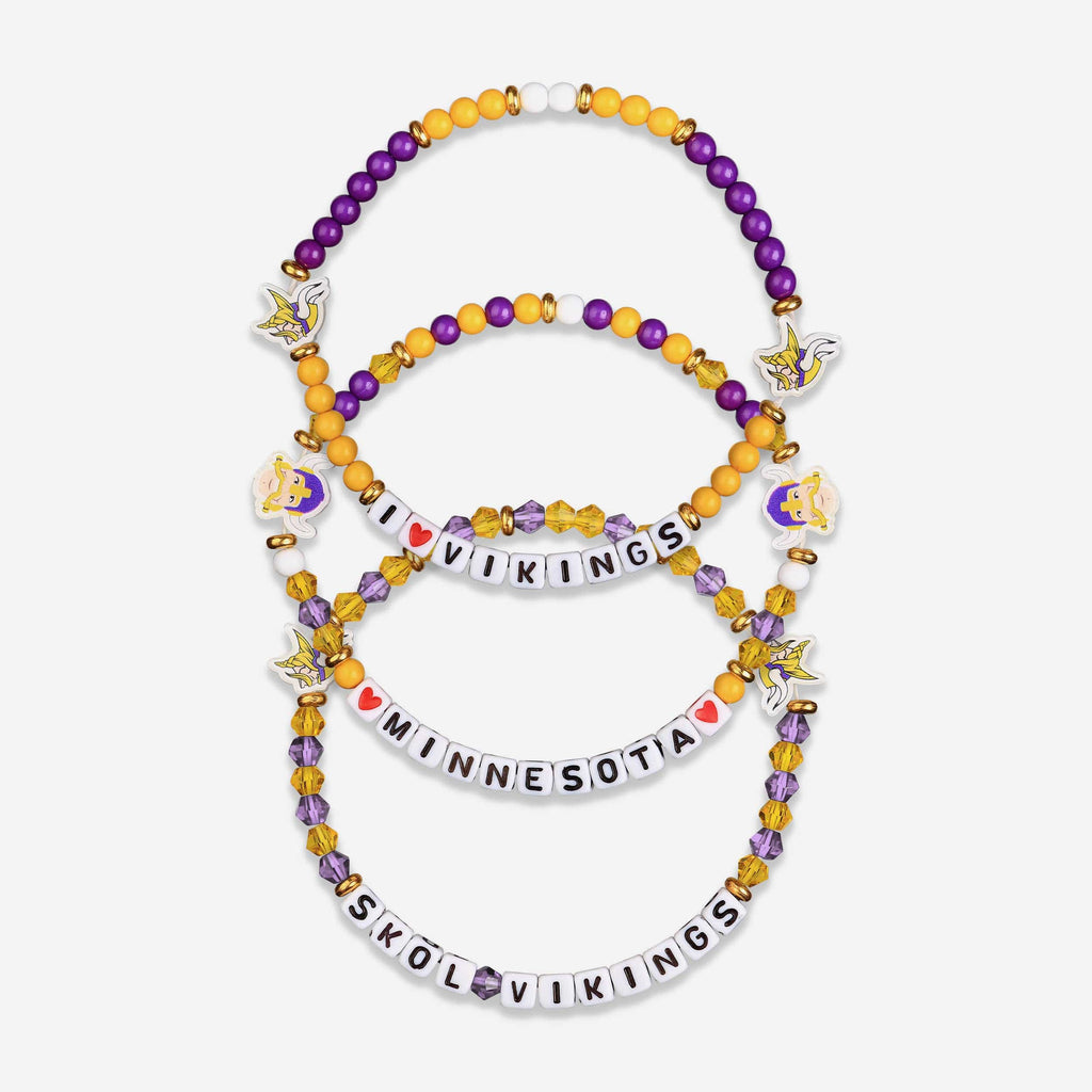 Minnesota Vikings 3 Pack Friendship Bracelet FOCO - FOCO.com