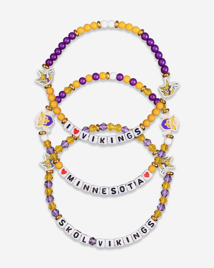 Minnesota Vikings 3 Pack Friendship Bracelet FOCO - FOCO.com