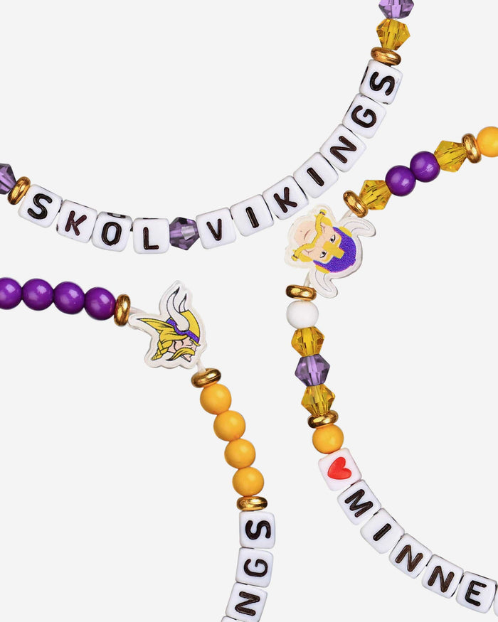 Minnesota Vikings 3 Pack Friendship Bracelet FOCO - FOCO.com