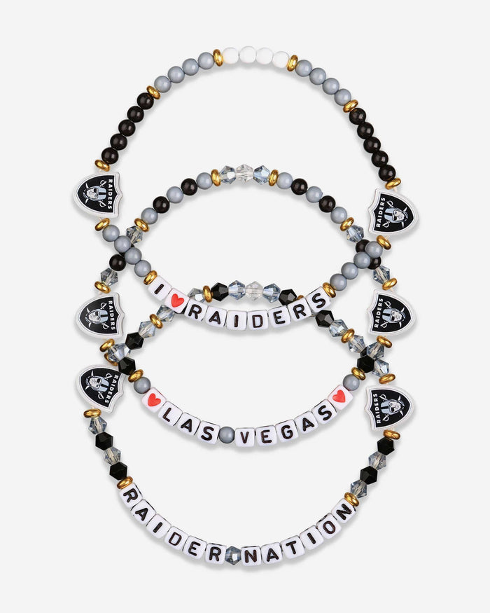 Las Vegas Raiders 3 Pack Friendship Bracelet FOCO - FOCO.com