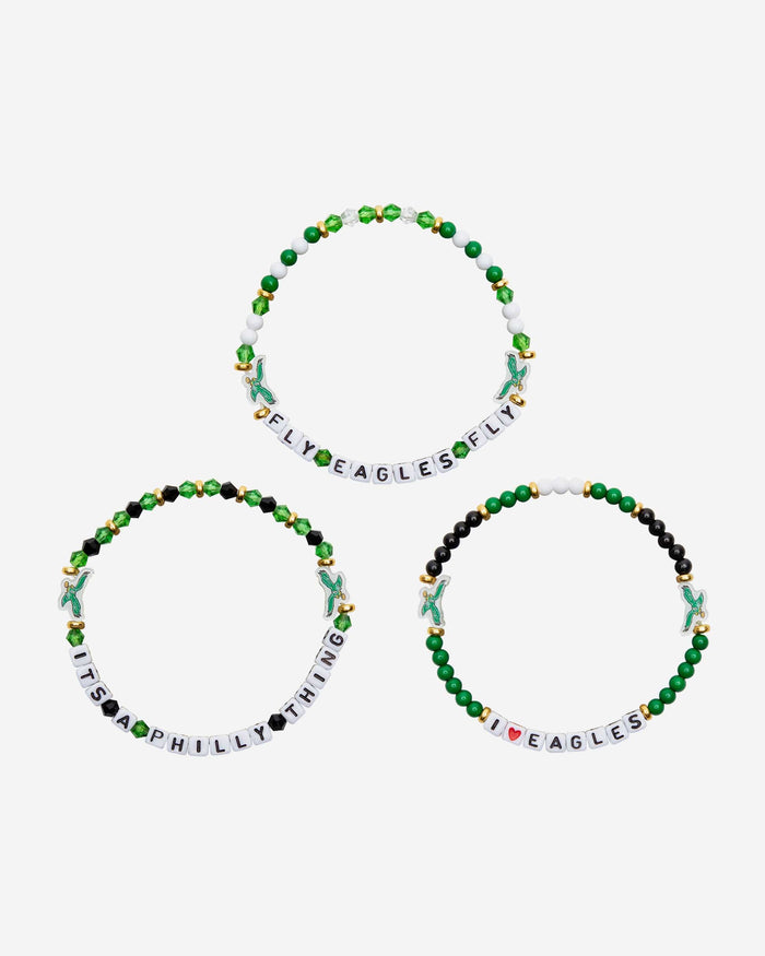 Philadelphia Eagles Kelly Green 3 Pack Friendship Bracelet FOCO - FOCO.com