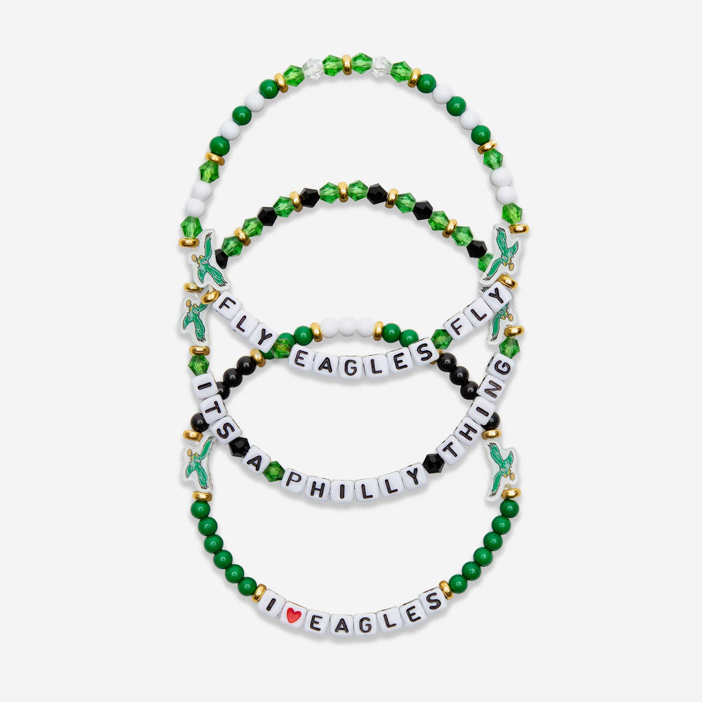 Philadelphia Eagles Kelly Green 3 Pack Friendship Bracelet FOCO - FOCO.com