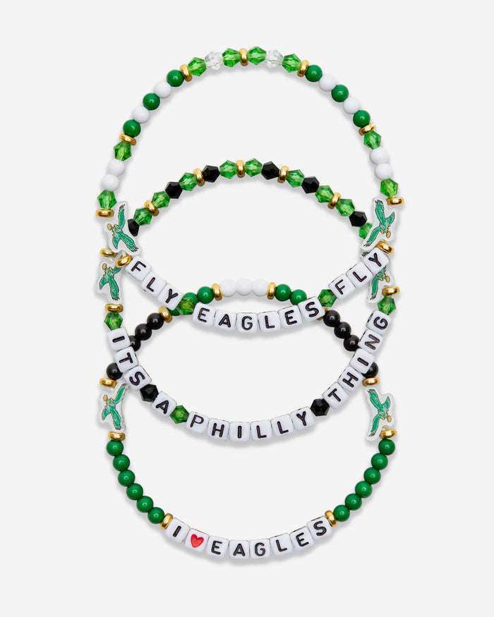 Philadelphia Eagles Kelly Green 3 Pack Friendship Bracelet FOCO - FOCO.com