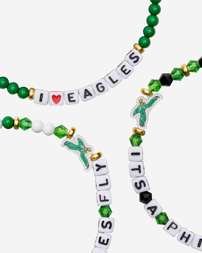 Philadelphia Eagles Kelly Green 3 Pack Friendship Bracelet FOCO - FOCO.com