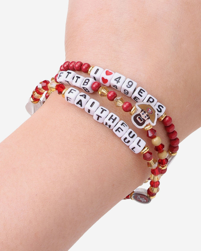 San Francisco 49ers 3 Pack Friendship Bracelet FOCO - FOCO.com