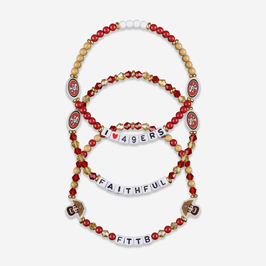 San Francisco 49ers 3 Pack Friendship Bracelet FOCO - FOCO.com