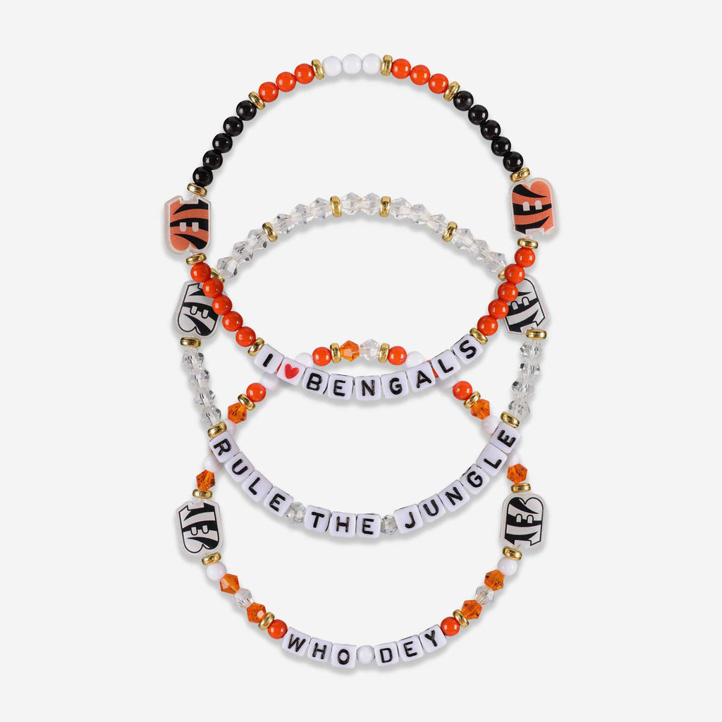 Cincinnati Bengals White 3 Pack Friendship Bracelet FOCO - FOCO.com