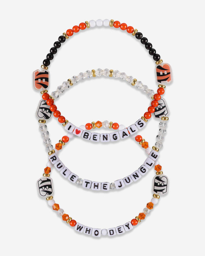 Cincinnati Bengals White 3 Pack Friendship Bracelet FOCO - FOCO.com