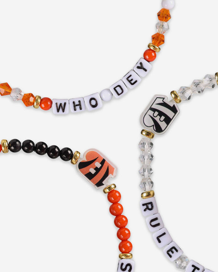 Cincinnati Bengals White 3 Pack Friendship Bracelet FOCO - FOCO.com