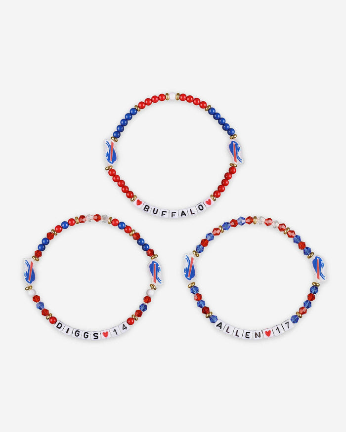 Josh Allen & Stefon Diggs Buffalo Bills 3 Pack Player Friendship Bracelet FOCO - FOCO.com