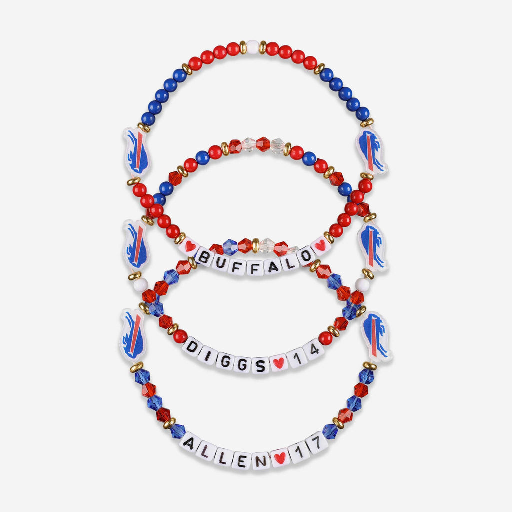 Josh Allen & Stefon Diggs Buffalo Bills 3 Pack Player Friendship Bracelet FOCO - FOCO.com