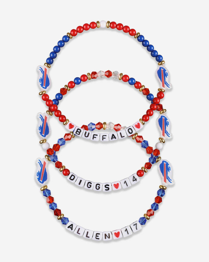 Josh Allen & Stefon Diggs Buffalo Bills 3 Pack Player Friendship Bracelet FOCO - FOCO.com