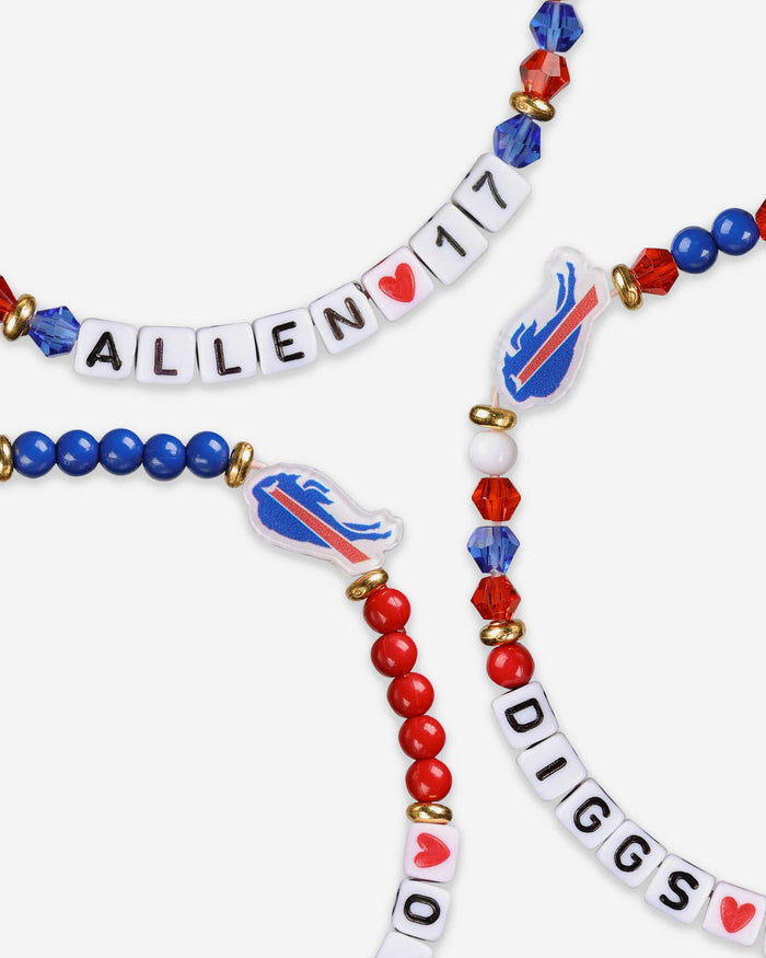 Josh Allen & Stefon Diggs Buffalo Bills 3 Pack Player Friendship Bracelet FOCO - FOCO.com