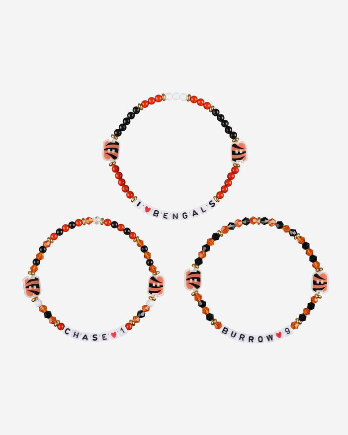 Joe Burrow & Ja'Marr Chase Cincinnati Bengals 3 Pack Player Friendship Bracelet FOCO - FOCO.com