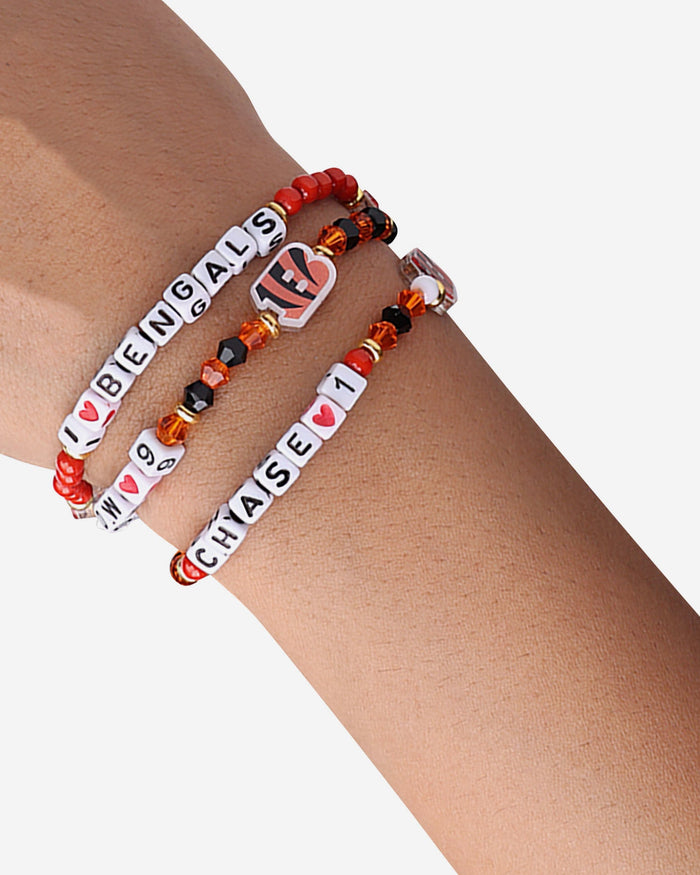 Joe Burrow & Ja'Marr Chase Cincinnati Bengals 3 Pack Player Friendship Bracelet FOCO - FOCO.com