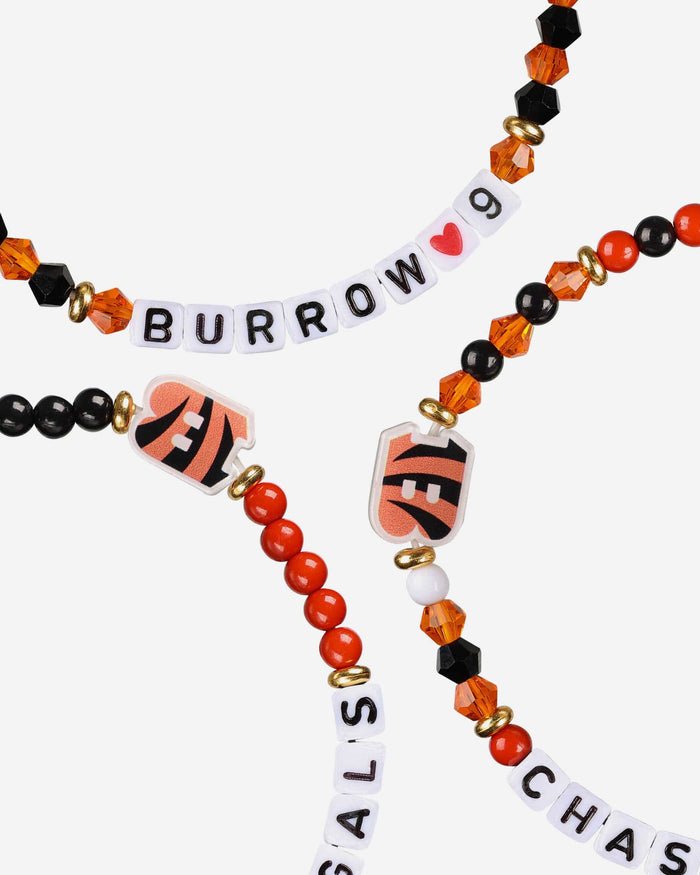 Joe Burrow & Ja'Marr Chase Cincinnati Bengals 3 Pack Player Friendship Bracelet FOCO - FOCO.com