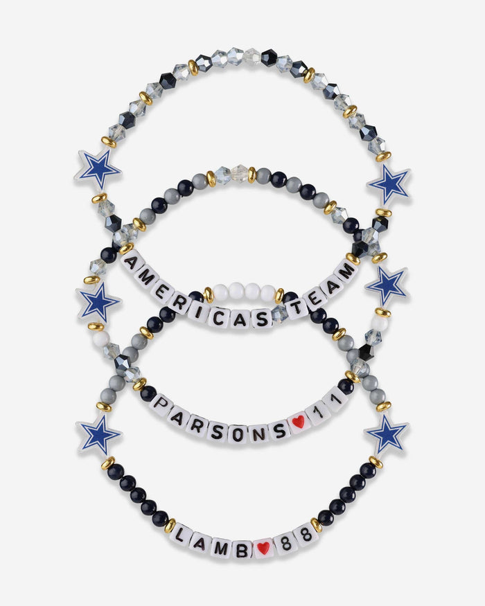 Micah Parsons & CeeDee Lamb Dallas Cowboys 3 Pack Player Friendship Bracelet FOCO - FOCO.com