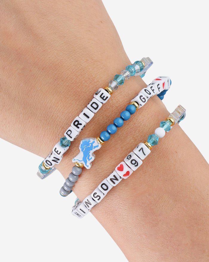 Jared Goff & Aidan Hutchinson Detroit Lions 3 Pack Player Friendship Bracelet FOCO - FOCO.com