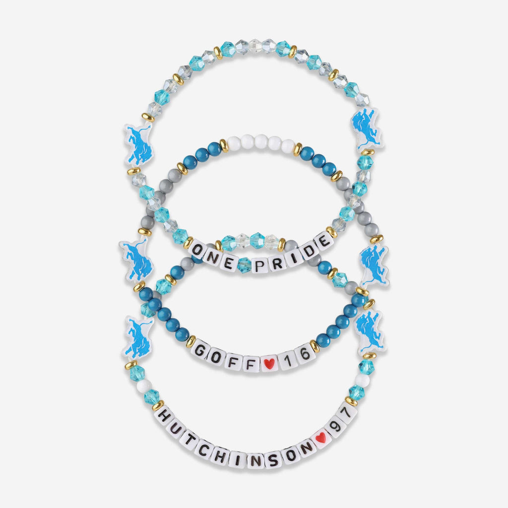 Jared Goff & Aidan Hutchinson Detroit Lions 3 Pack Player Friendship Bracelet FOCO - FOCO.com